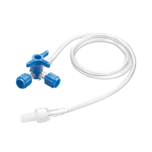 Rubinetto a 3 Vie Lipido-Resistente con prolunga DEHP FREE