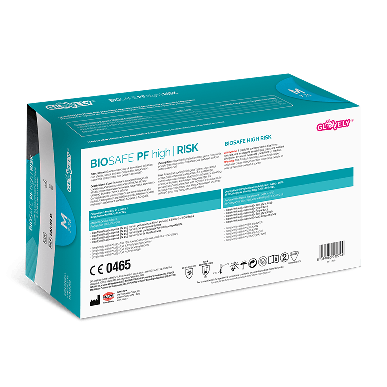 BIOSAFE HIGH RISK - Guanti in Lattice ad alto spessore - colore Blu