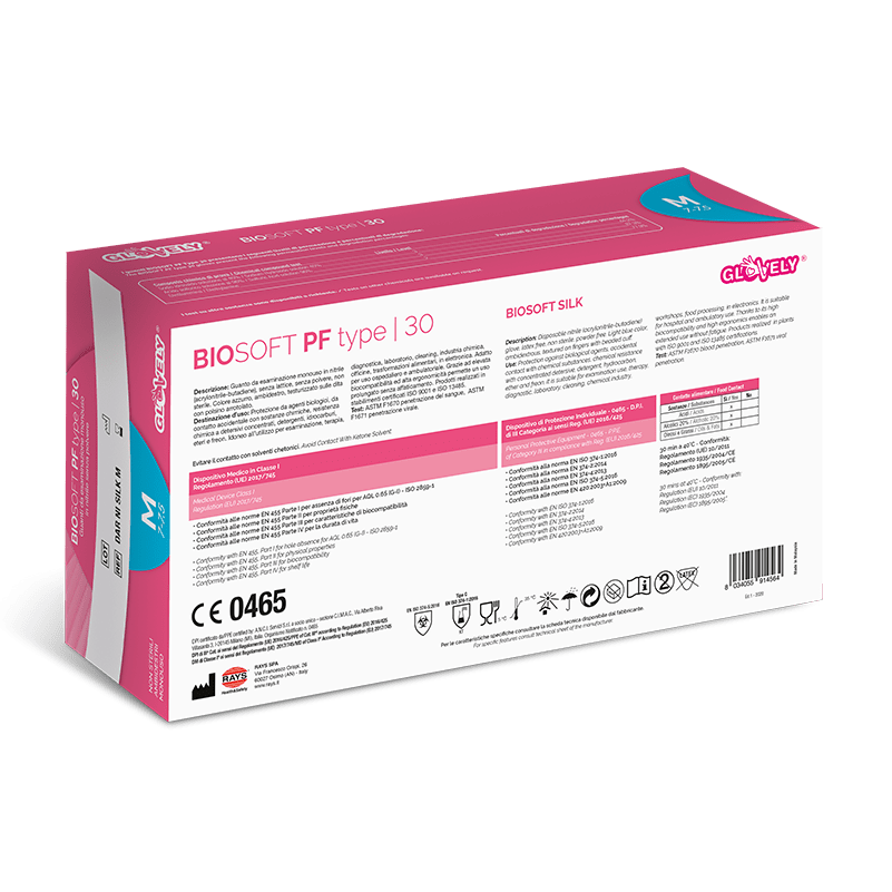 BIOSOFT PF type 30 – Guanti da Esaminazione in Nitrile - colore Azzurro