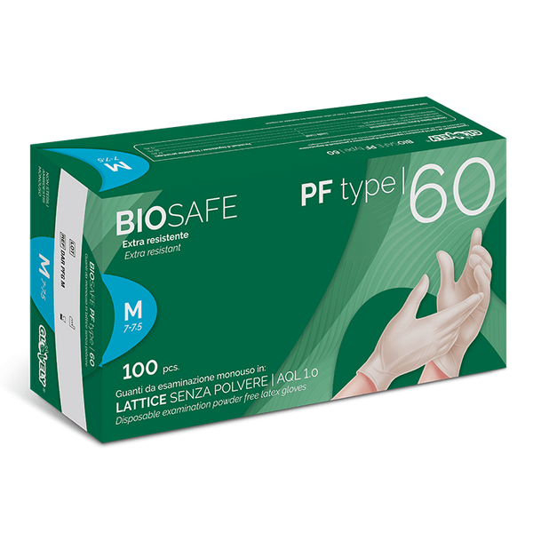 BIOSAFE PP type 60 - Guanti in Lattice senza polvere - colore bianco